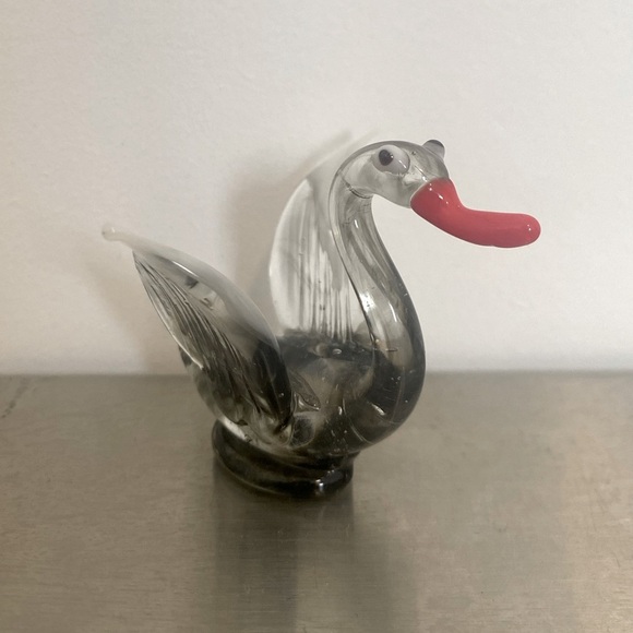 Vintage Blown Glass Mini Swan Bird‎ - Picture 1 of 11